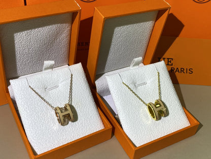 [Riva Jewelry ]HM CLIC YELLOW ENAMEL GOLD NECKLACE