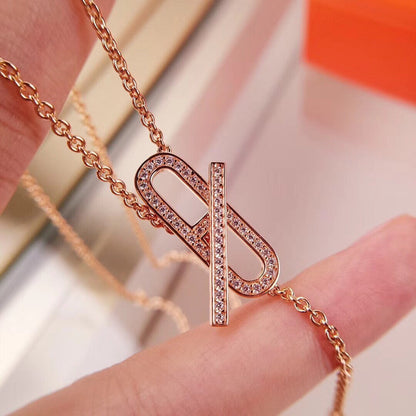 [Riva Jewelry ]HM FIRE PIG NOSE NECKLACE TRENDY STREET