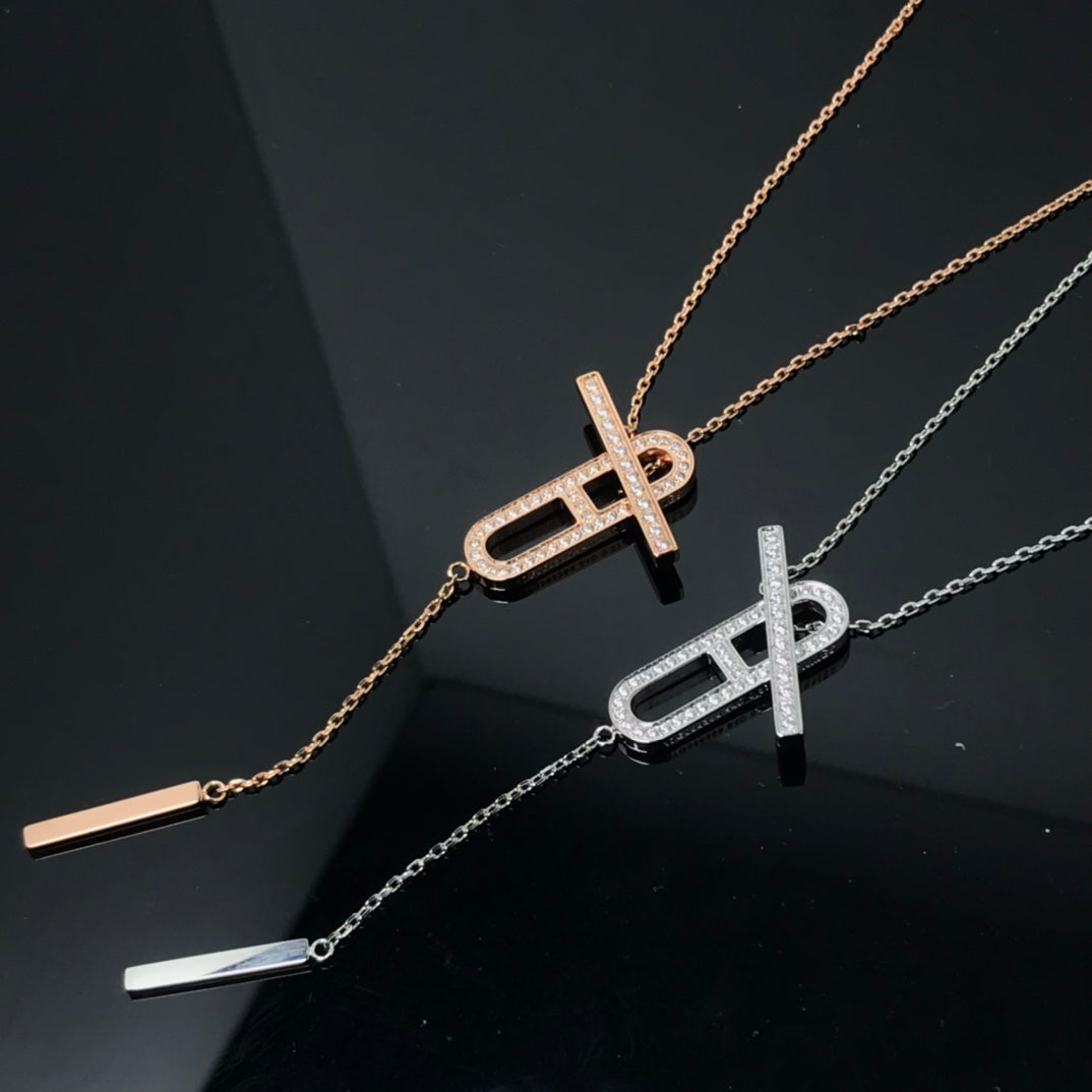 [Riva Jewelry ]HM NECKLACE PLATINUM ROSE GOLD DIAMOND