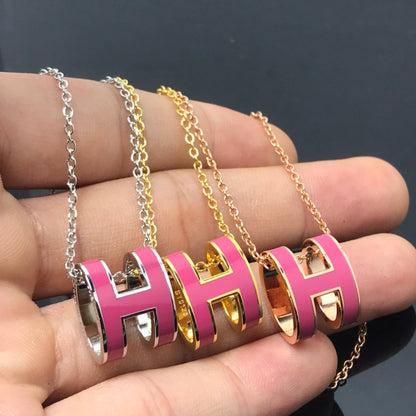 [Riva Jewelry ]H NECKLACE PINK
