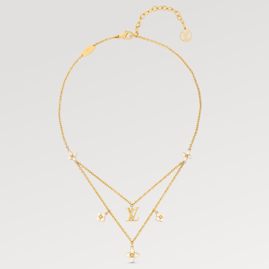 [Riva Jewelry]FLOWERGRAM GOLD MOP DOPPELREIHIGE HALSKETTE