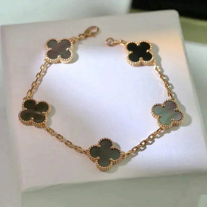[Riva Jewelry ] CLOVER 5 MOTIF GRAY MOP BRACELET COLLECTION