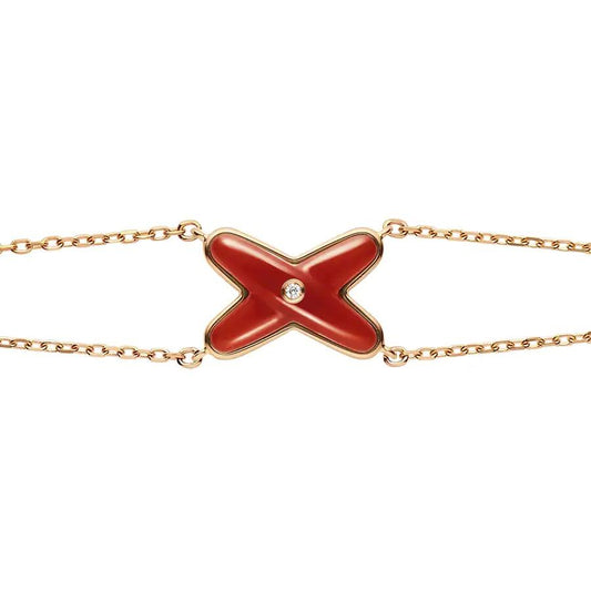 [Riva Jewelry]JEUX ARMBAND CARNELIAN ROSÉGOLD 1 DIAMANT