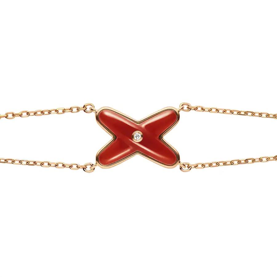 [Riva Jewelry ]JEUX BRACELET CARNELIAN PINK GOLD 1 DIAMOND