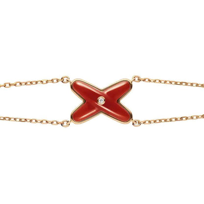 [Riva Jewelry ]JEUX BRACELET CARNELIAN PINK GOLD 1 DIAMOND