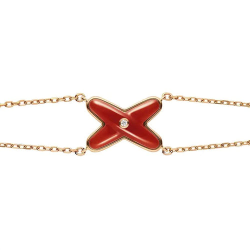 [Riva Jewelry ]JEUX BRACELET CARNELIAN PINK GOLD 1 DIAMOND
