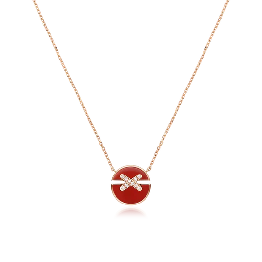 [Riva Jewelry]JEUX DE ROSE GOLD DIAMOND NECKLACE