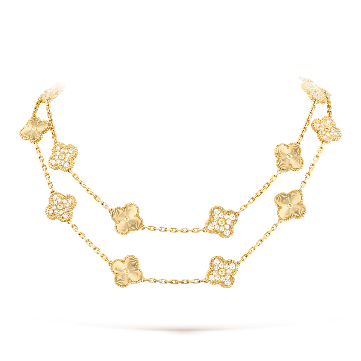 [Riva Jewelry ]CLOVER 20 MOTIFS LASER DIAMOND NECKLACE