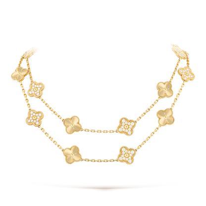 [Riva Jewelry ]CLOVER 20 MOTIFS LASER DIAMOND NECKLACE