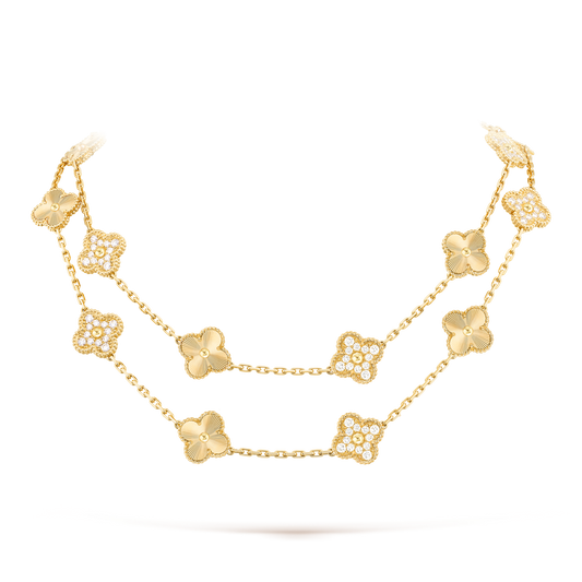 [Riva Jewelry ]CLOVER 20 MOTIFS LASER DIAMOND NECKLACE