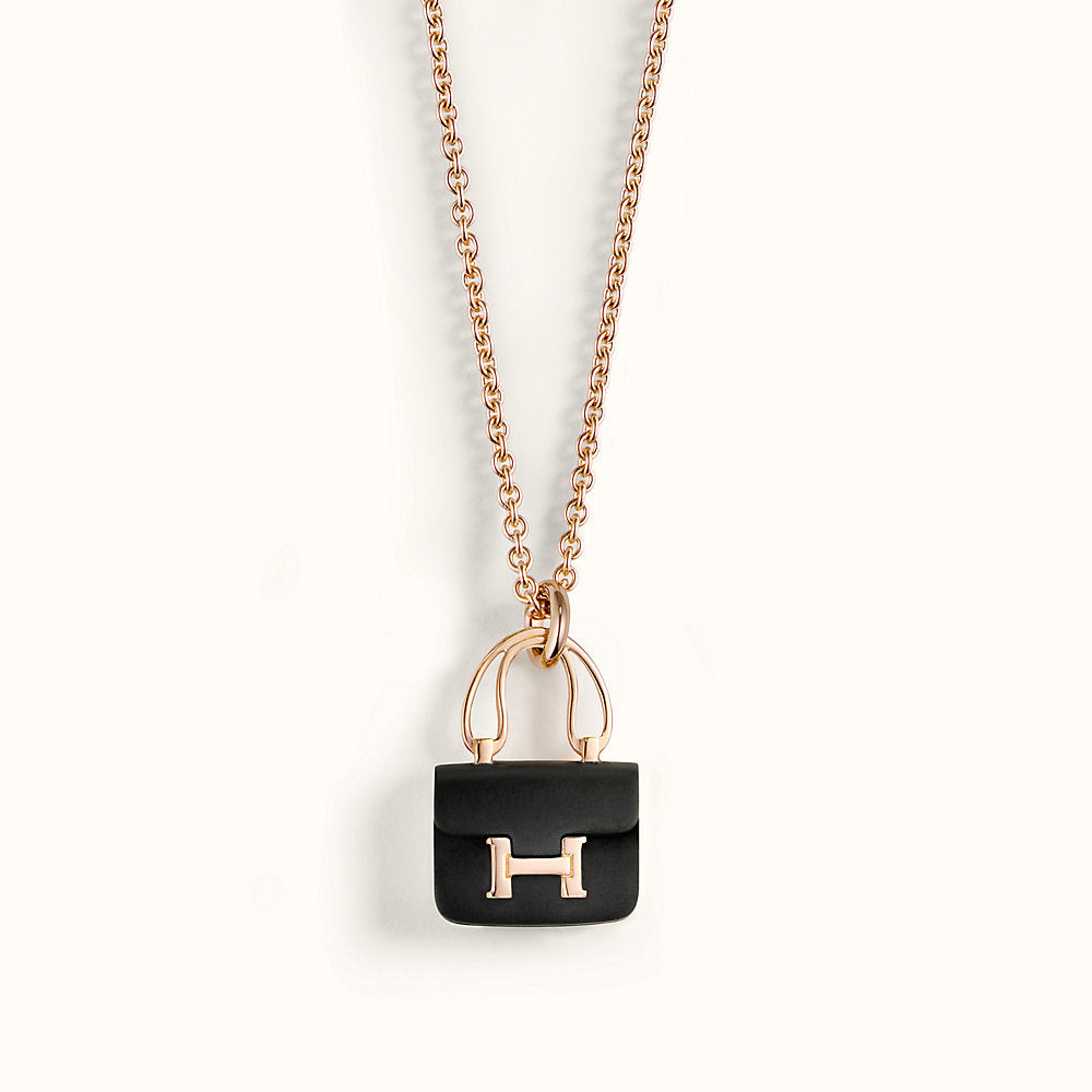 [Riva Jewelry]CONSTANCE BLACK ANHÄNGER ROSÉGOLD KETTE