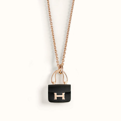 [Riva Jewelry]CONSTANCE BLACK ANHÄNGER ROSÉGOLD KETTE