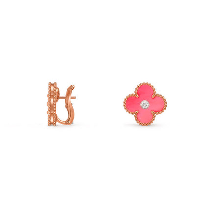 [Riva Jewelry]15MM KLEEBBLUMEN-OHRSTECKER DIAMOND-ROSE GOLD KOLLEKTION