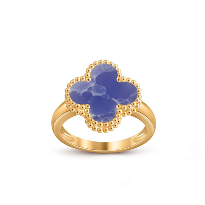 [Riva Jewelry]Glücks-Klee-Goldring-Kollektion im Vintage-Stil