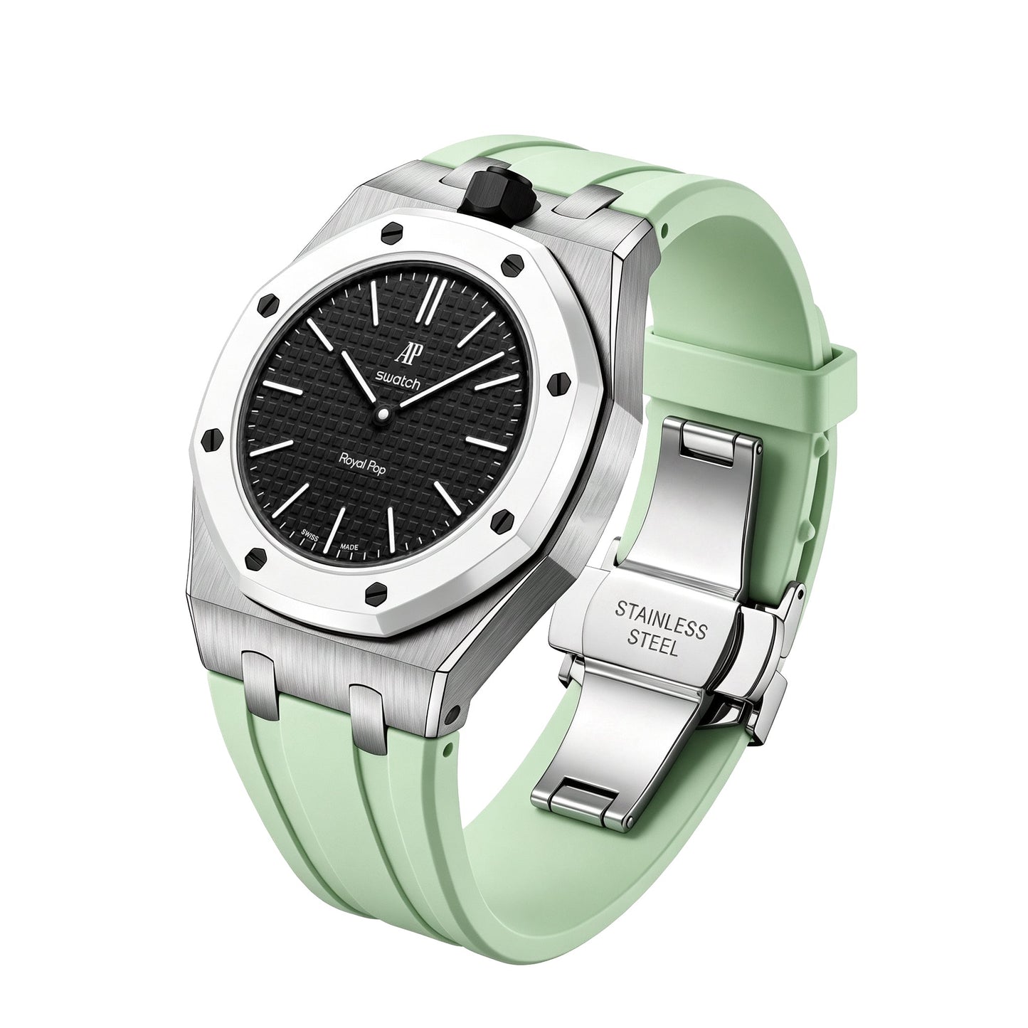 [Riva Jewelry]Royal Oak Pop Exclusive Stahlgehäuse & Silikonarmband mit Wiege