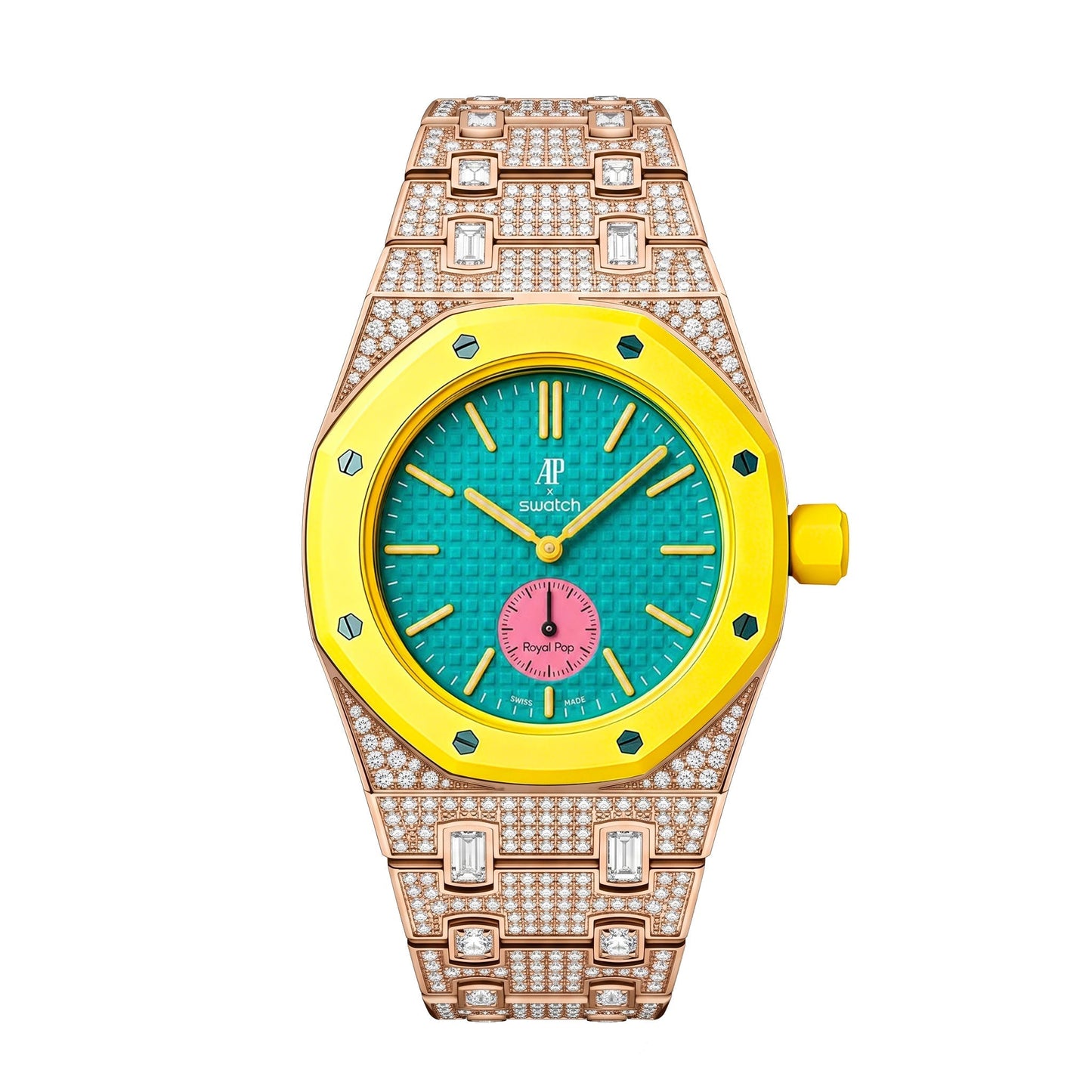 [Riva Jewelry]Royal Oak Pop Exklusiv Bioceramic Gehäuse & Bioceramic Armband Full Diamond