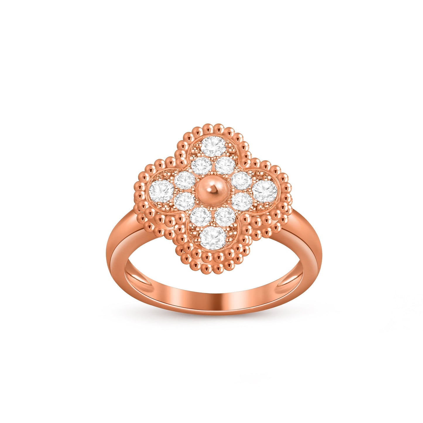 [Riva Jewelry]Glücks-Klee Vintage Roségoldring-Kollektion