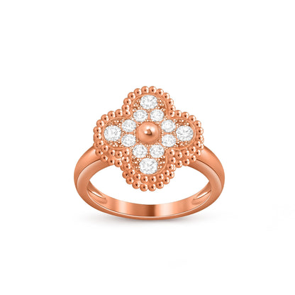 [Riva Jewelry]Glücks-Klee Vintage Roségoldring-Kollektion
