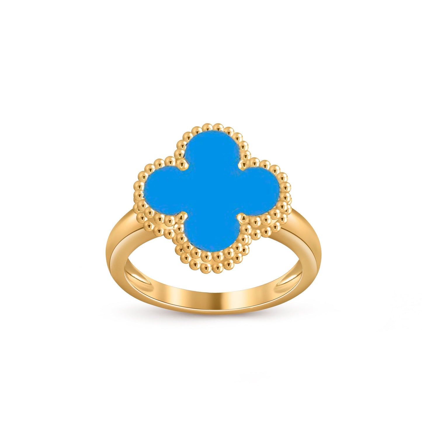[Riva Jewelry]Glücks-Klee-Goldring-Kollektion im Vintage-Stil