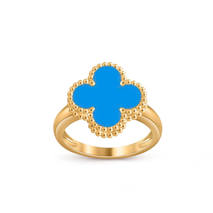 [Riva Jewelry]Glücks-Klee-Goldring-Kollektion im Vintage-Stil