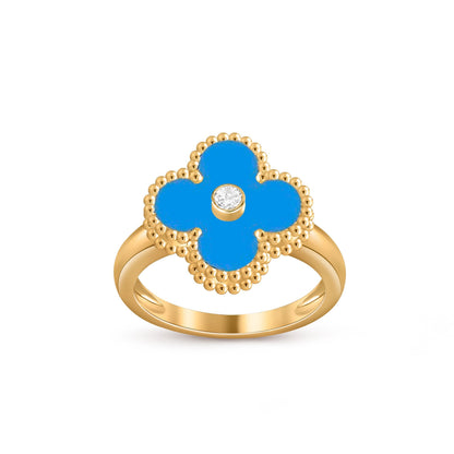 [Riva Jewelry]KOLLEKTION GLÜCKSKLEE GOLDENE RINGE MIT DIAMANTEN