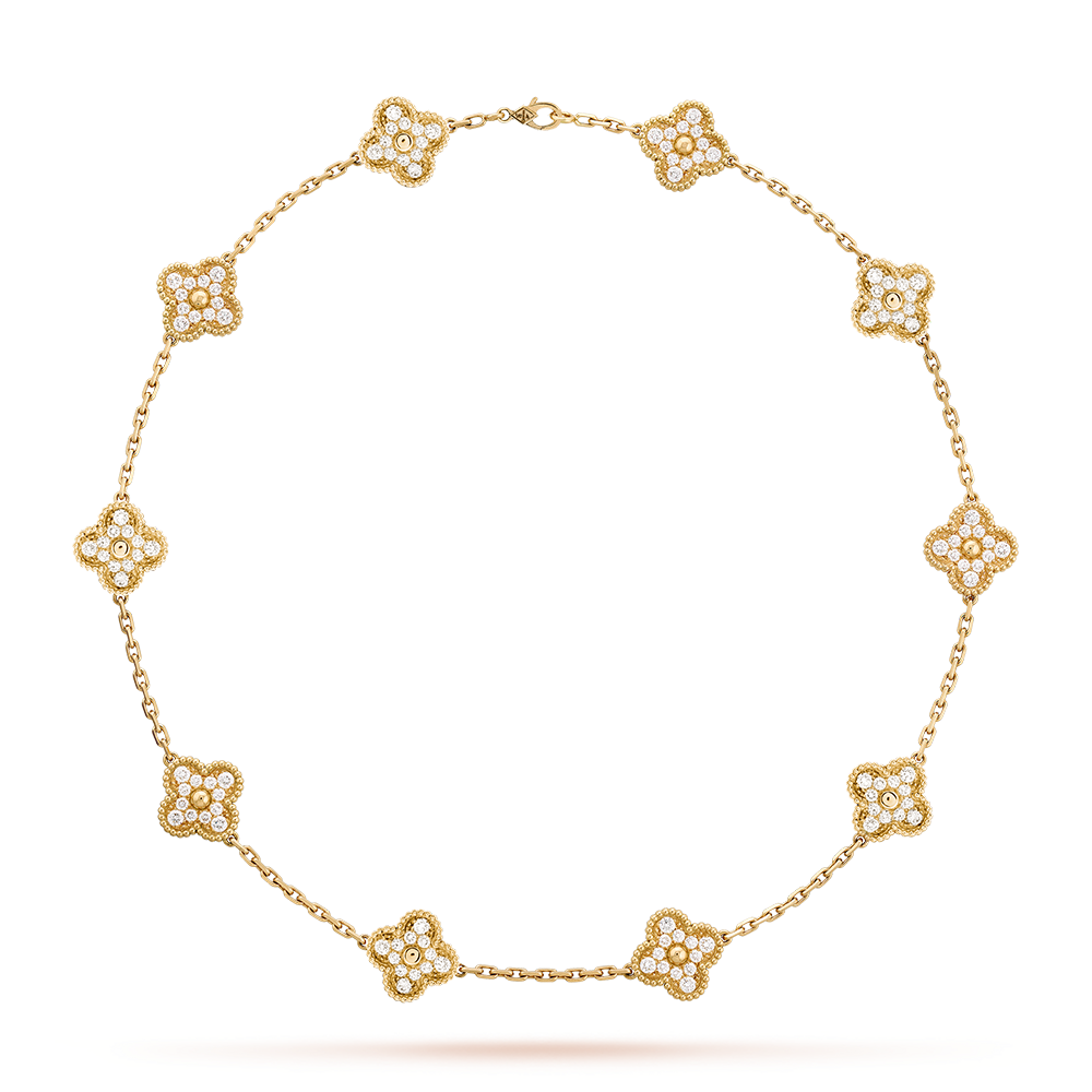 [Riva Jewelry ]CLOVER 10 MOTIFS DIAMOND NECKLACE