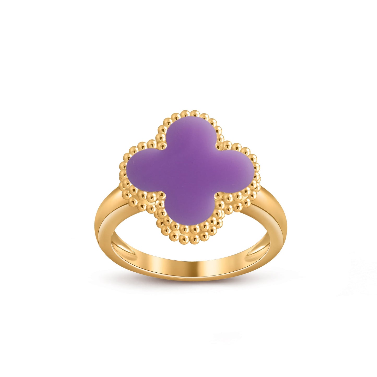 [Riva Jewelry]Glücks-Klee-Goldring-Kollektion im Vintage-Stil