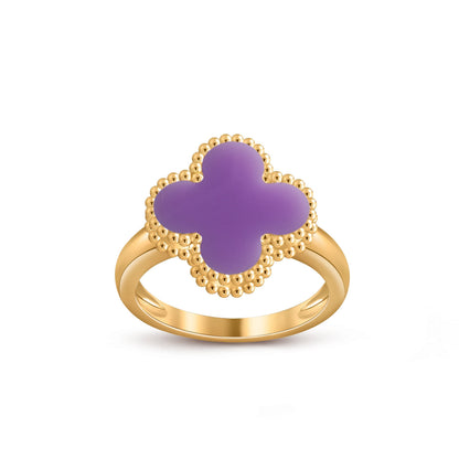 [Riva Jewelry]Glücks-Klee-Goldring-Kollektion im Vintage-Stil