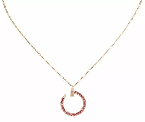 [Riva Jewelry ]JUSTE NECKLACE GOLD RED DIAMONDS
