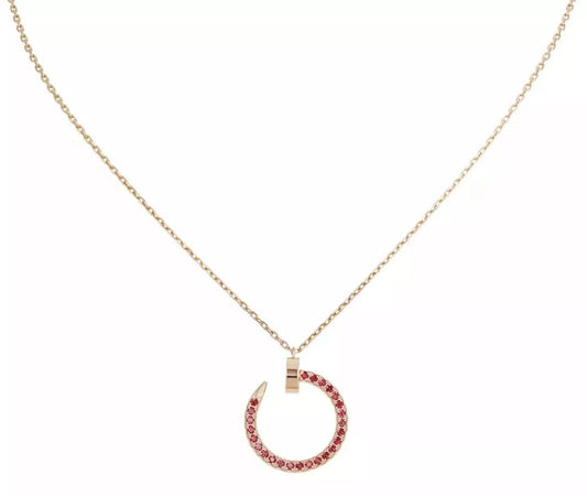 [Riva Jewelry ]JUSTE NECKLACE GOLD RED DIAMONDS