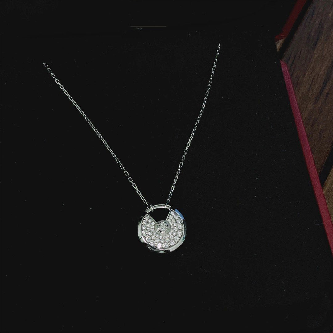 [Riva Jewelry ]AMULETTE SILVER FULL DIAMOND NECKLACE