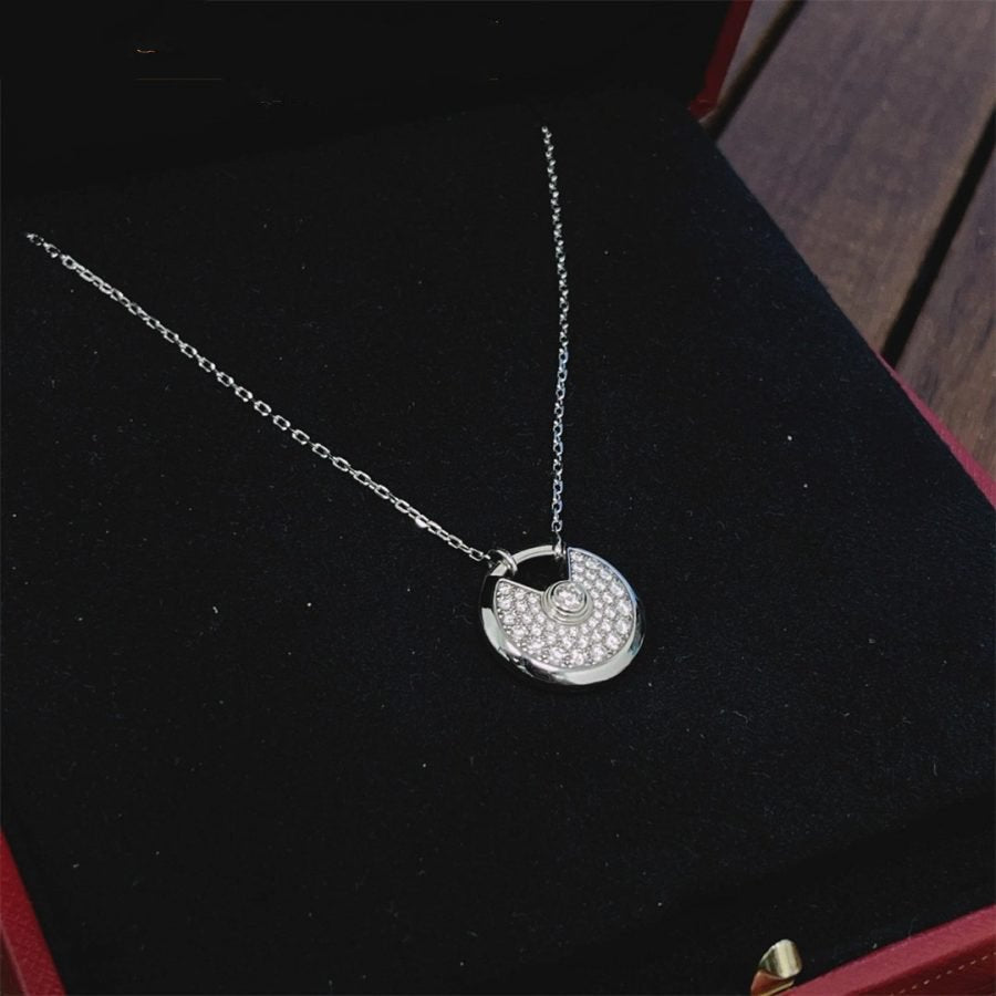 [Riva Jewelry ]AMULETTE SILVER FULL DIAMOND NECKLACE