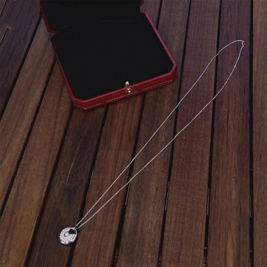 [Riva Jewelry ]AMULETTE SILVER FULL DIAMOND NECKLACE