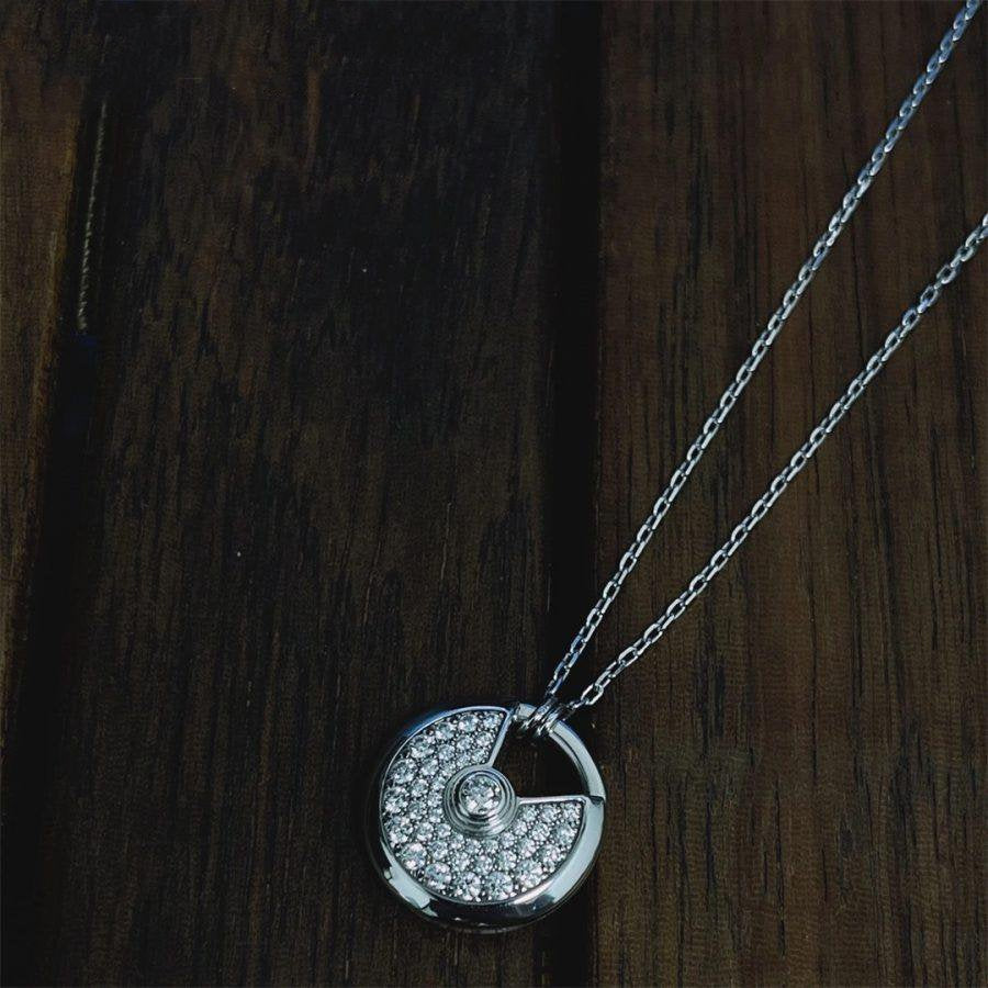 [Riva Jewelry ]AMULETTE SILVER FULL DIAMOND NECKLACE
