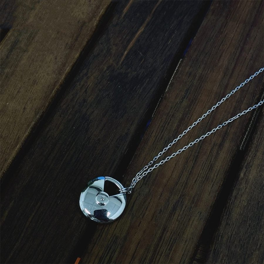 [Riva Jewelry ]AMULETTE SILVER FULL DIAMOND NECKLACE