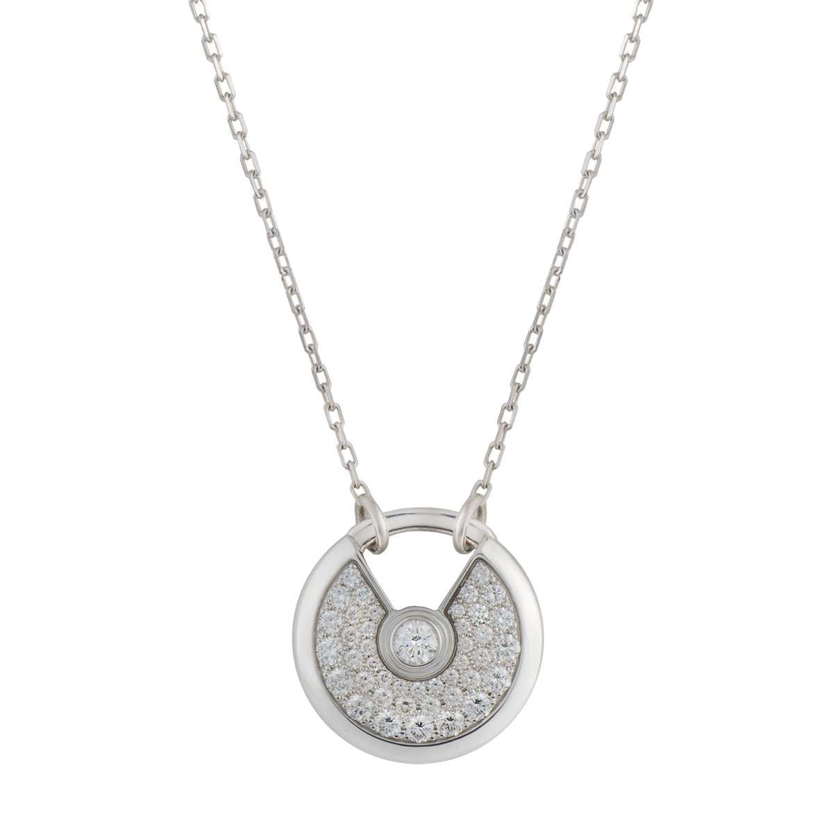 [Riva Jewelry ]AMULETTE SILVER FULL DIAMOND NECKLACE
