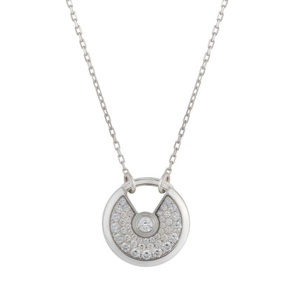 [Riva Jewelry ]AMULETTE SILVER FULL DIAMOND NECKLACE