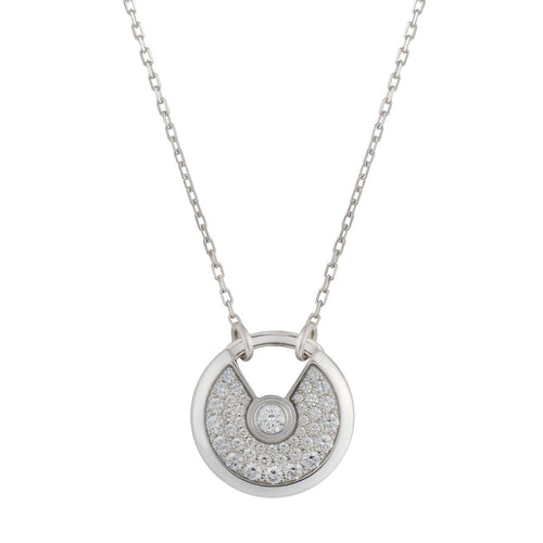 [Riva Jewelry ]AMULETTE SILVER FULL DIAMOND NECKLACE