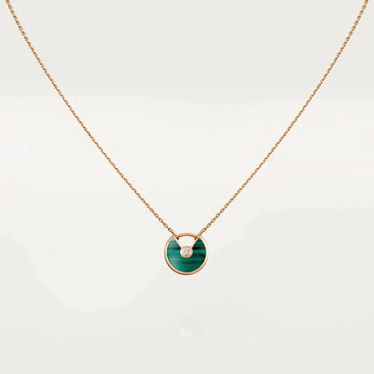 [Riva Jewelry ]AMULETTE ROSE GOLD MALACHITE NECKLACE