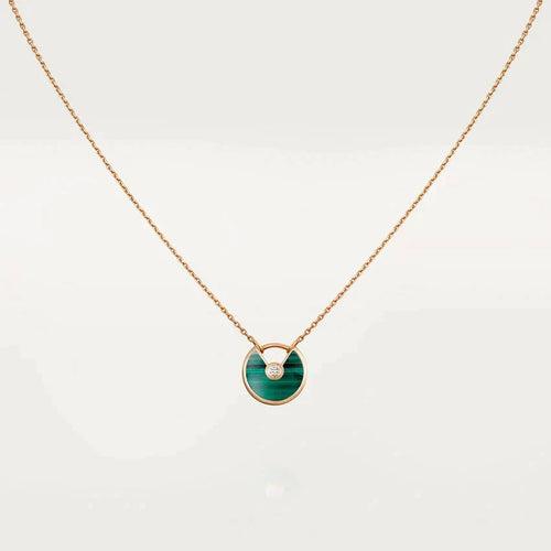 [Riva Jewelry ]AMULETTE ROSE GOLD MALACHITE NECKLACE