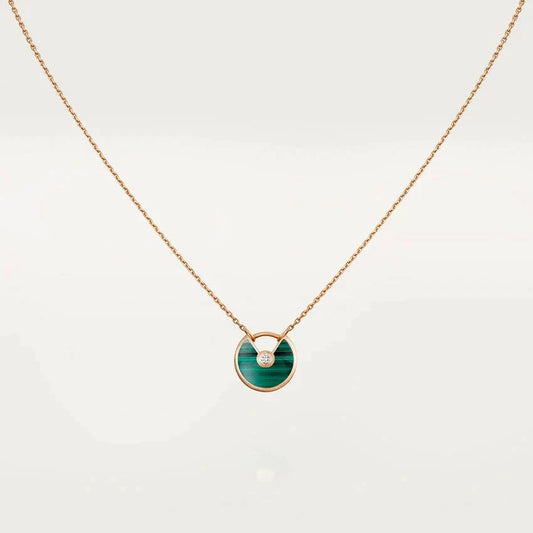 [Riva Jewelry ]AMULETTE ROSE GOLD MALACHITE NECKLACE