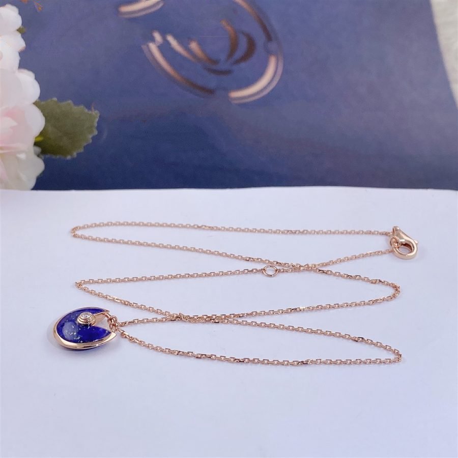 [Riva Jewelry ]AMULETTE ROSE GOLD AGATE NECKLACE