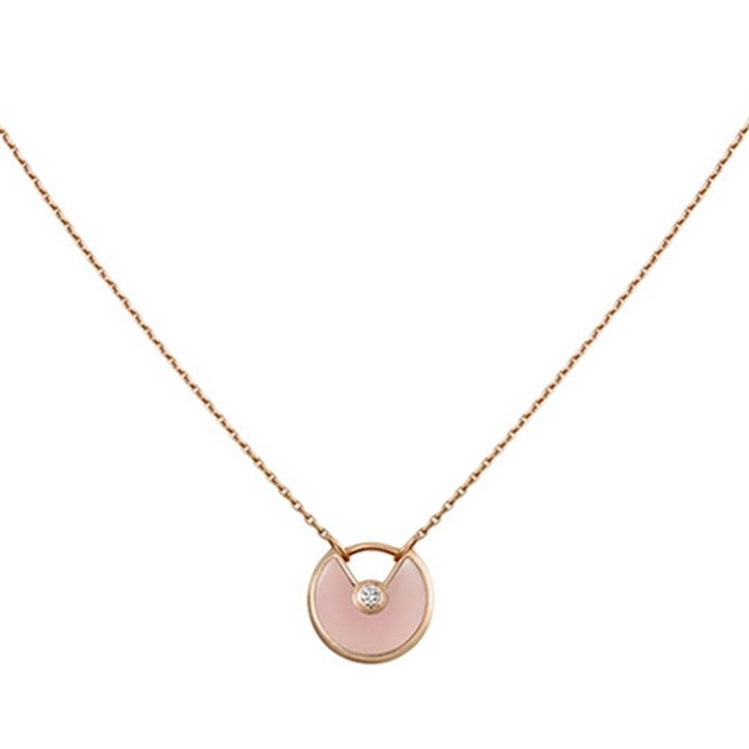 [Riva Jewelry ]AMULETTE ROSE GOLD PINK MOP NECKLACE