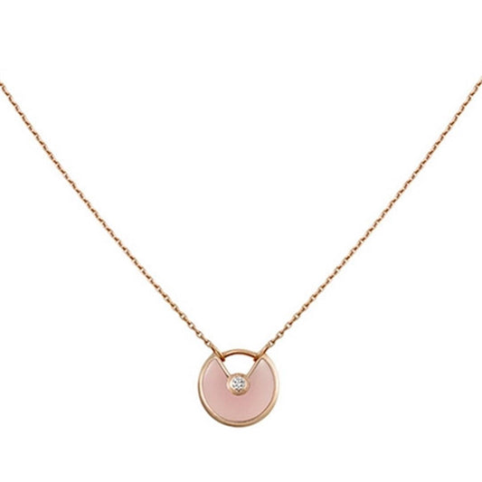 [Riva Jewelry ]AMULETTE ROSE GOLD PINK MOP NECKLACE
