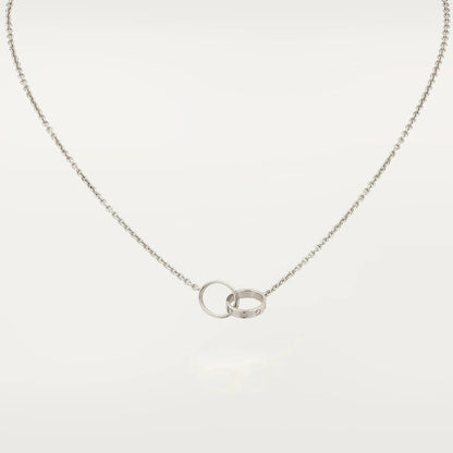 [Riva Jewelry ]LOVE NECKLACE PINK GOLD AND SILVER