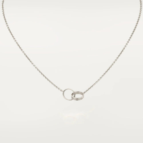 [Riva Jewelry ]LOVE NECKLACE PINK GOLD AND SILVER