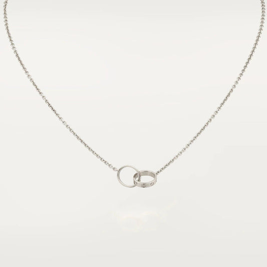 [Riva Jewelry ]LOVE NECKLACE PINK GOLD AND SILVER