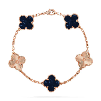 [Riva Jewelry]LUCKY CLOVER 5-MOTIF BRACELET - PIETERSITE-KOLLEKTION