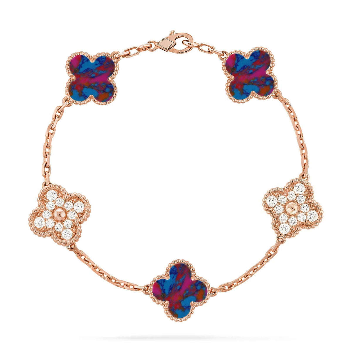 [Riva Jewelry ]CLOVER 5 MOTIF COLOR GEMSTONES BRACELET COLLECTION