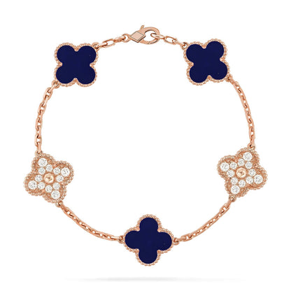 [Riva Jewelry ]CLOVER 5 MOTIF LAPIS LAZULI BRACELET COLLECTION